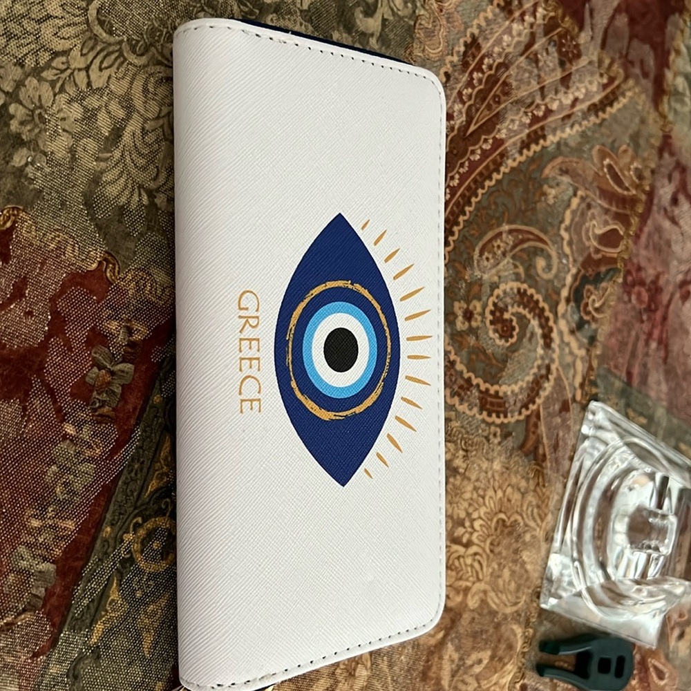 Greek eye clutch wallet